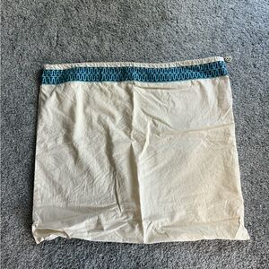 Tory Burch Cream Dust Bag with Blue Pattern